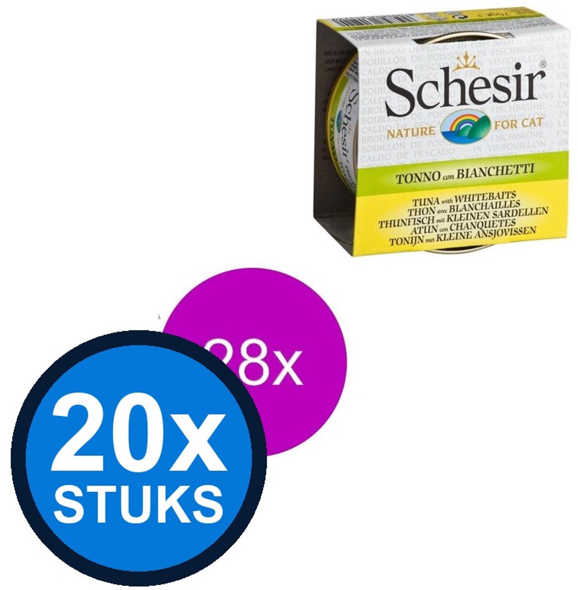 Schesir Schesir Complementary kat blik bouillon tonijn 70gr