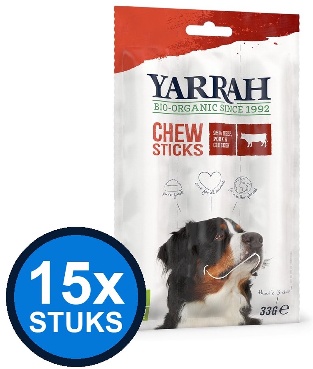 15x Yarrah dog bio chewstick beef 33gr