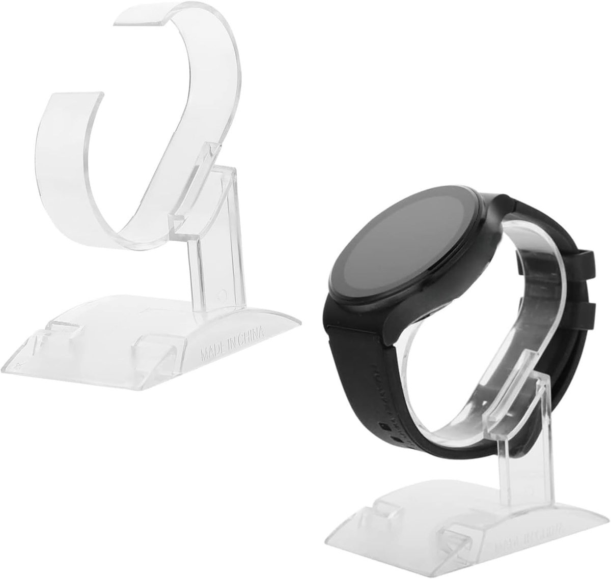 2-Pack Transparante Acryl Horloge Stand, Enkele Horhouder voor Mannen en Vrouwen, Ideaal voor Armbanden en Horloges Display