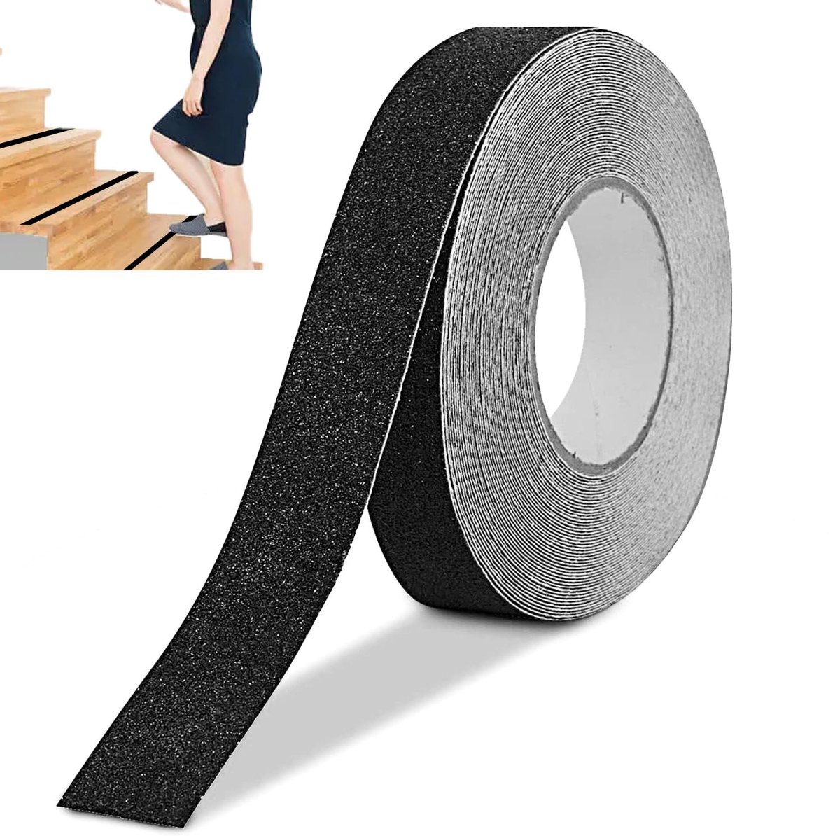 Anti-slip Tape 10 m x 2 cm - Zelfklevende Grip Strips voor Trappen, Waterdichte Veiligheidsband en Antislip Oplossing voor Binnen en Buiten