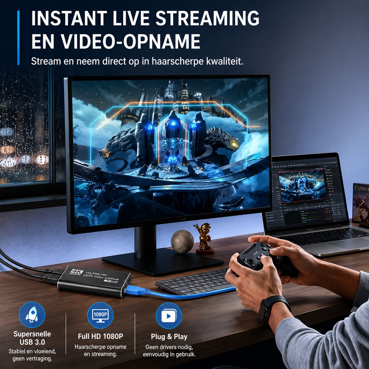Aventrix Video Capture Card - HDMI naar USB 3.0 - 1080P 60FPS thumbnail 6