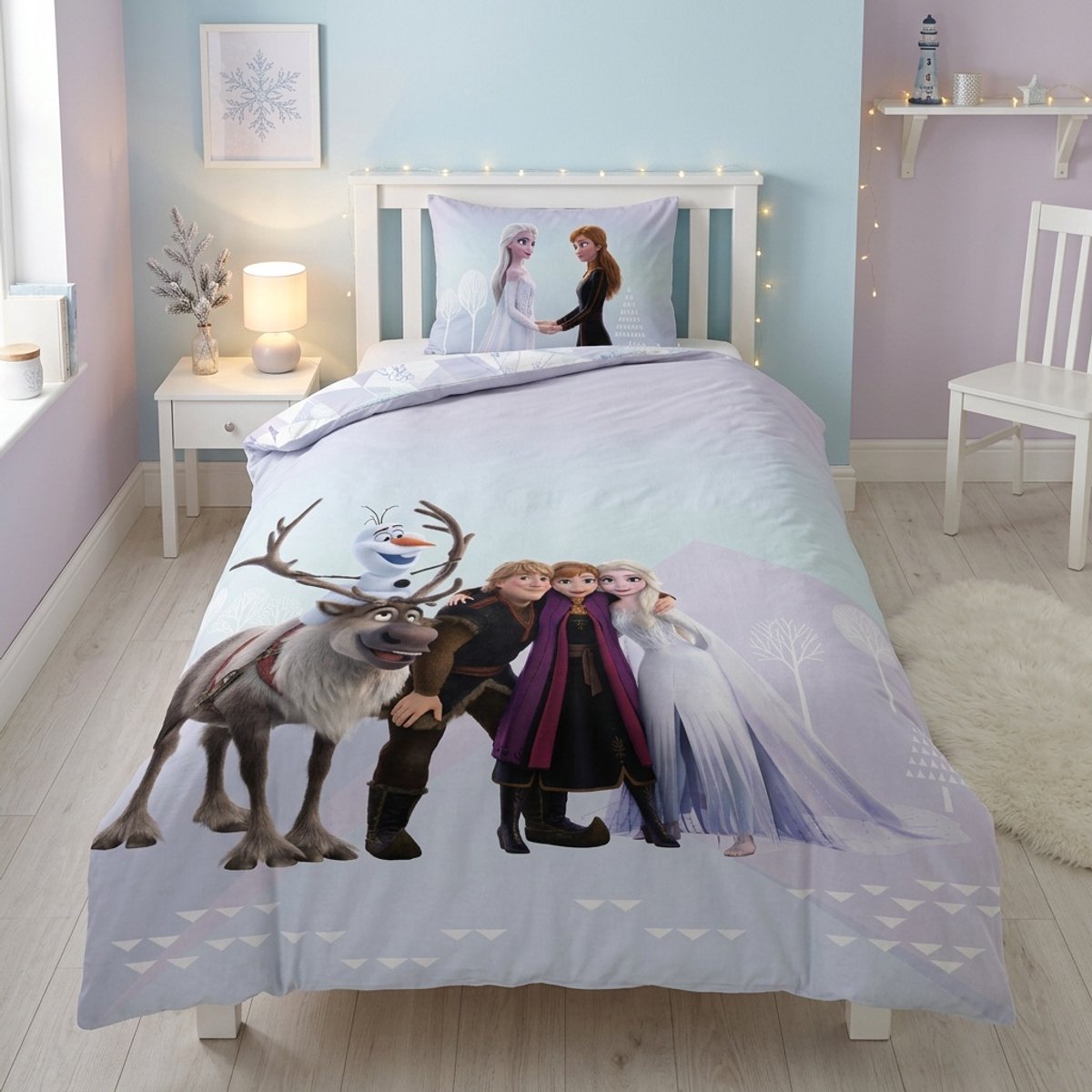 Disney Frozen Dekbedovertrek - Eenpersoons - 140 x 200 cm + 65 x 65 cm - Polyester Flanel