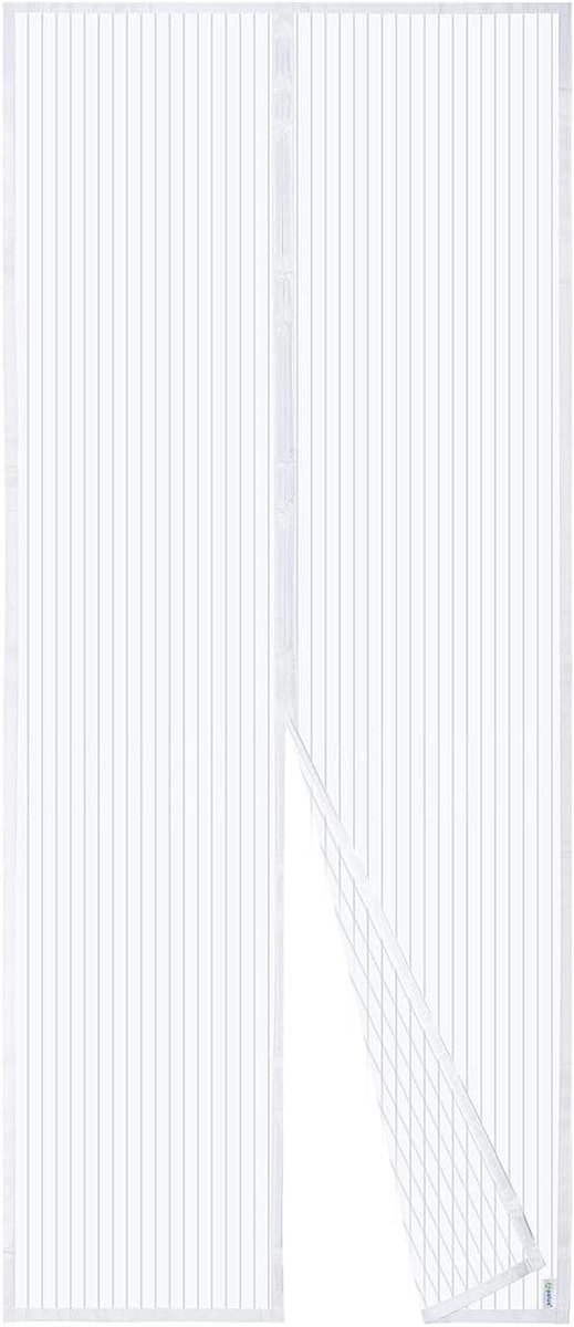 Vliegengordijn voor Deur met Magnetische Sluiting, Insectenhor voor Balkon- en Terrasdeur, Zonder Boren te Monteren, Niet Inkortbaar (85x210 cm, Wit)