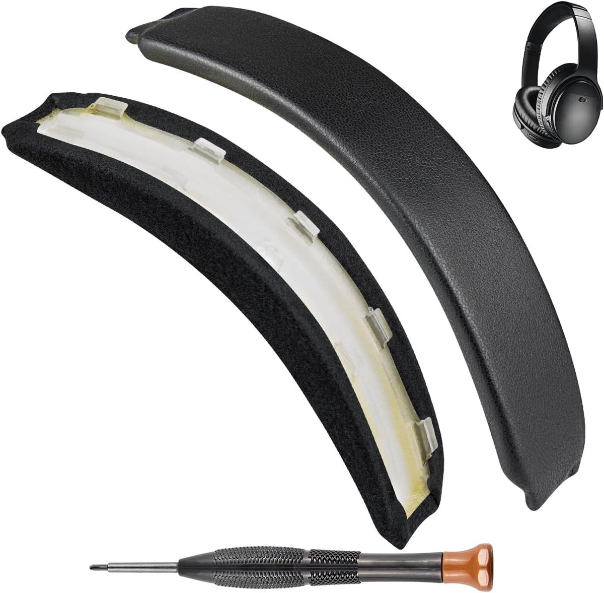 Vervangende hoofdband, headband voor Bose QuietComfort 45 (QC45)/QuietComfort 35 (QC35)/QuietComfort SE (QC SE) hoofdtelefoon(Zwart)