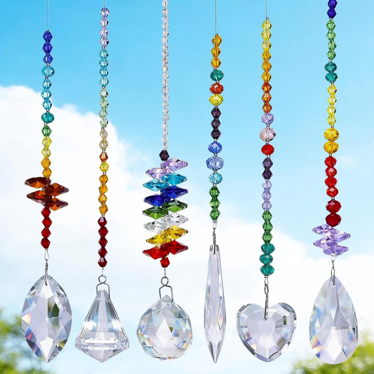 Zonnevangers, zonnelichtvanger, raamdecoratie met kleurreflecties, windgong hanger voor tuin, balkon, kamerplanten