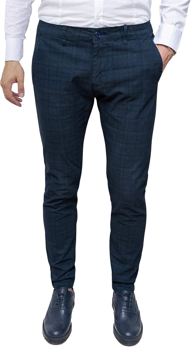 Winterbroek voor heren, Casual Elegante slim fit Quadri Principe van Galles - - 54