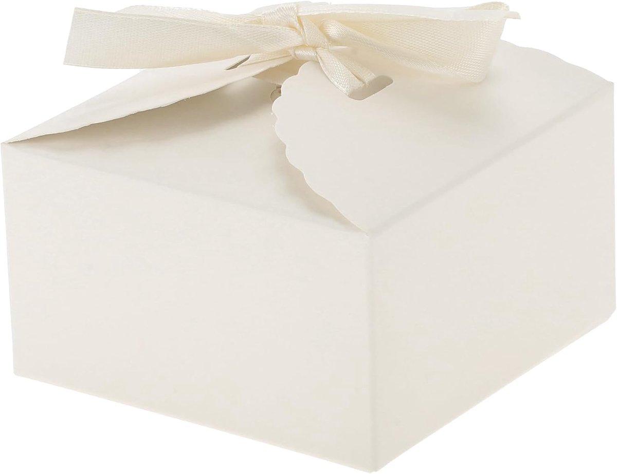 20 Stuks Geschenkdoosjes, Snoep Geschenkdoosjes, 3.54"x3.54"x1.97", Wit