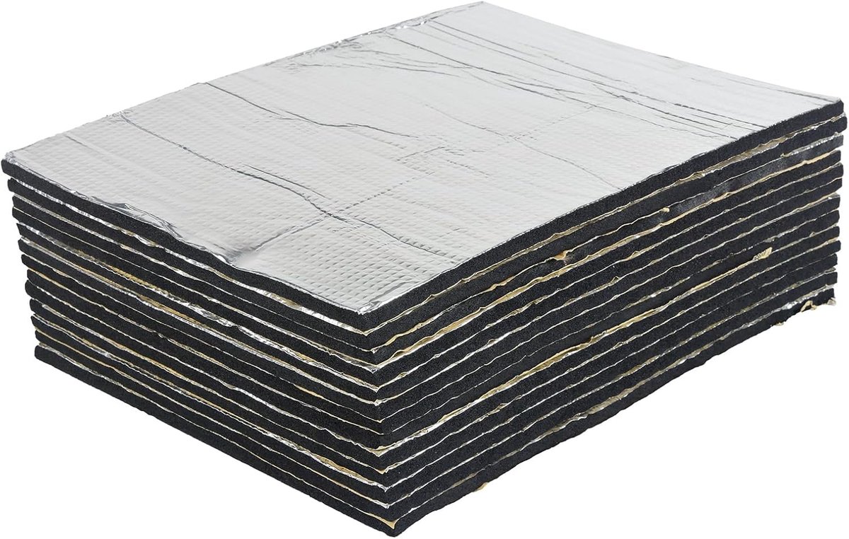13 stuks 6mm 40×33cm auto aluminium gesneden isolatie mat zelfklevend| geluidsisolatie mat| zuiver aluminium hitteschild isolatie (1,67㎡)