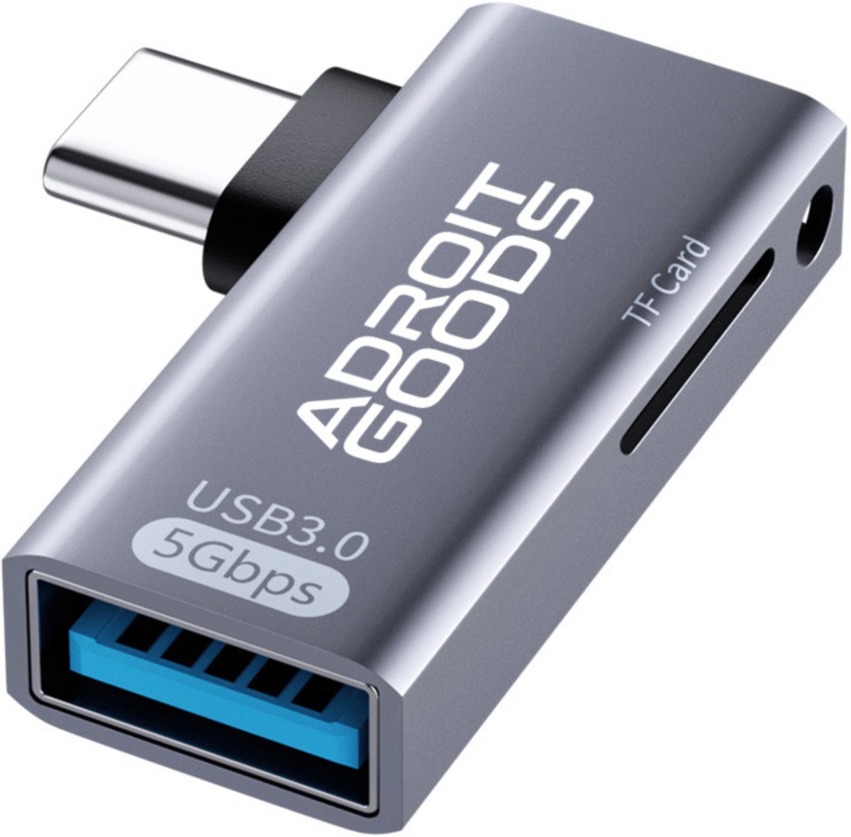 AdroitGoods USB-C OTG Adapter USB 3.0 + TF Kaartlezer 5Gbps Snelle Data Transfer voor Smartphone Tablet Laptop Compatibel met USB-C Apparaten