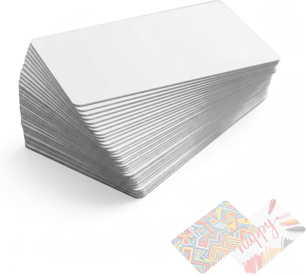 100 stuks inkjet bedrukbare PVC-ID-kaarten, compatibel met Epson en Canon inkjetprinters, CR80 30 MIL dik, waterdicht materiaal, aan beide zijden bedrukbaar