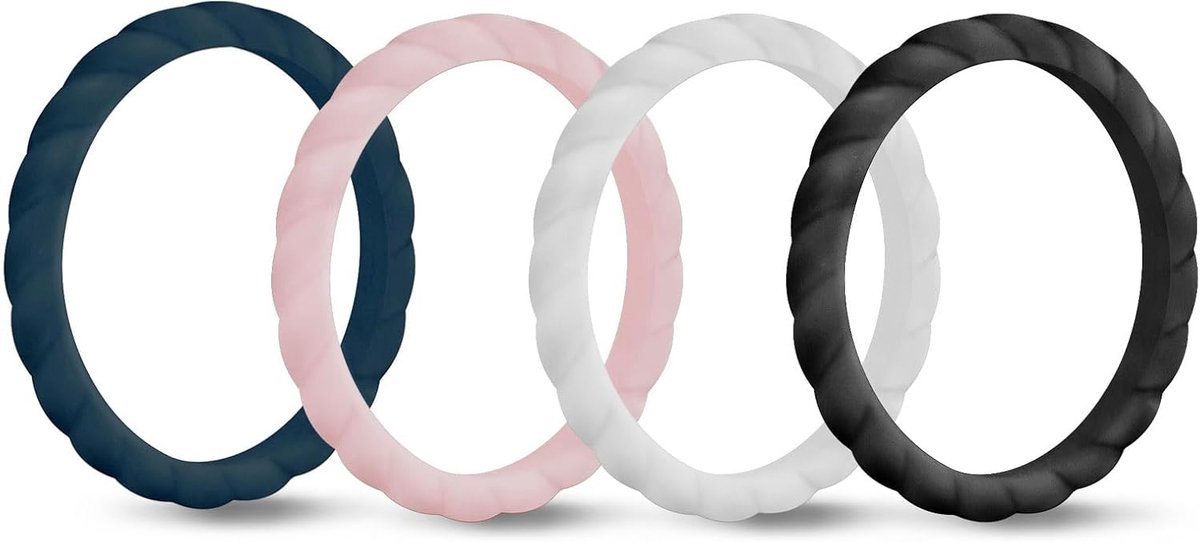 4 stuks / 10 stuks siliconen trouwringen 2,7 mm / 3 mm / 4 mm / 5,7 mm rubber bruiloftsbanden elastieken ring voor sport outdoor fitness maat 49 tot 62, Siliconen