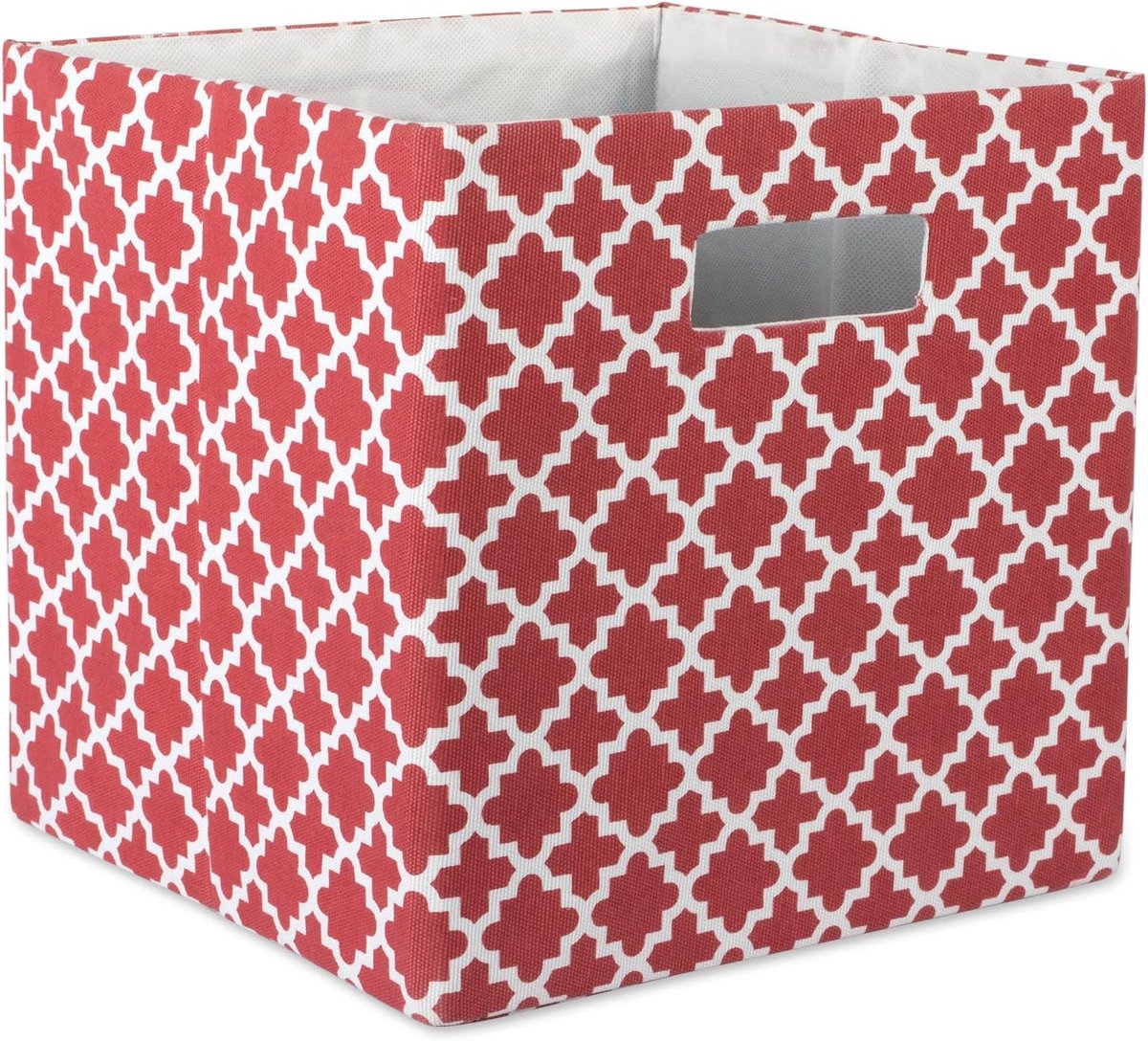 Harde dubbelzijdige opvouwbare stoffen opslagcontainer voor kinderkamer, kantoren en thuisorganisatie, (13x13x13) - Rooster Roest