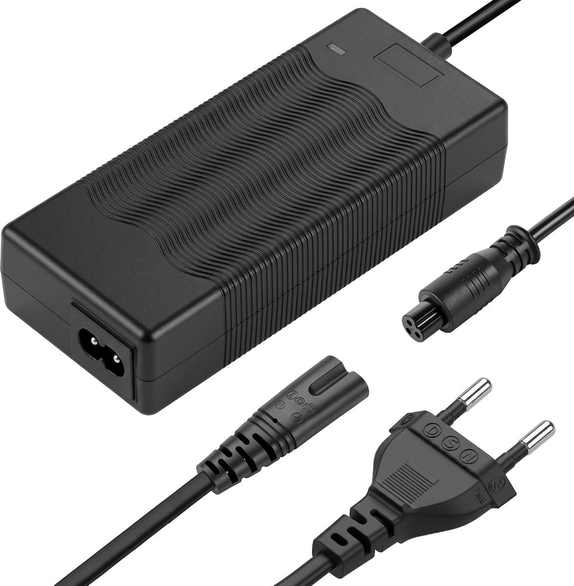 42 V, 2 A, acculader voor elektrische scooter, oplader met led-laadindicator, 3-gaats EU-stekker, compatibel met hoverboard, elektrische step, zelfbalancerende scooter