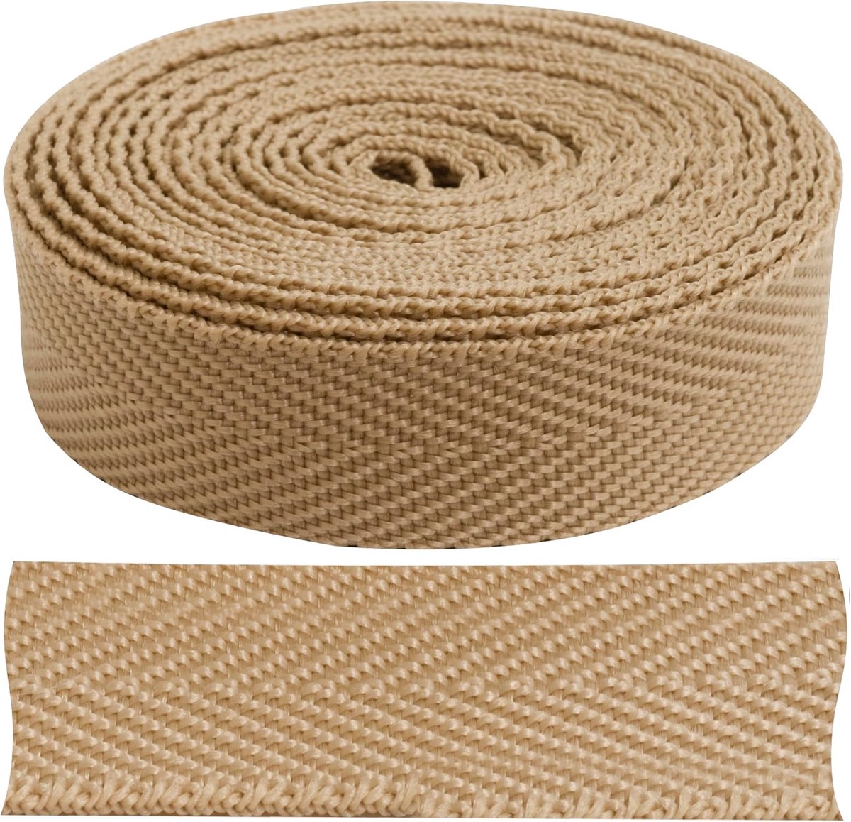 - C77584 - gallon band van polypropyleen, 4,5 meter x 20 mm - kleur lichtbruin