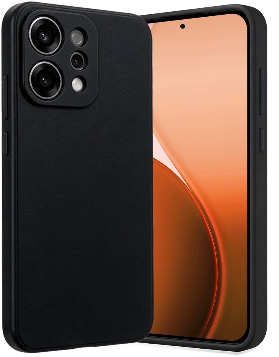 Hoes - Geschikt voor Oppo Reno 14 - Sterk & Shockproof - Hoesje Cover - Siliconen Case - Zwart