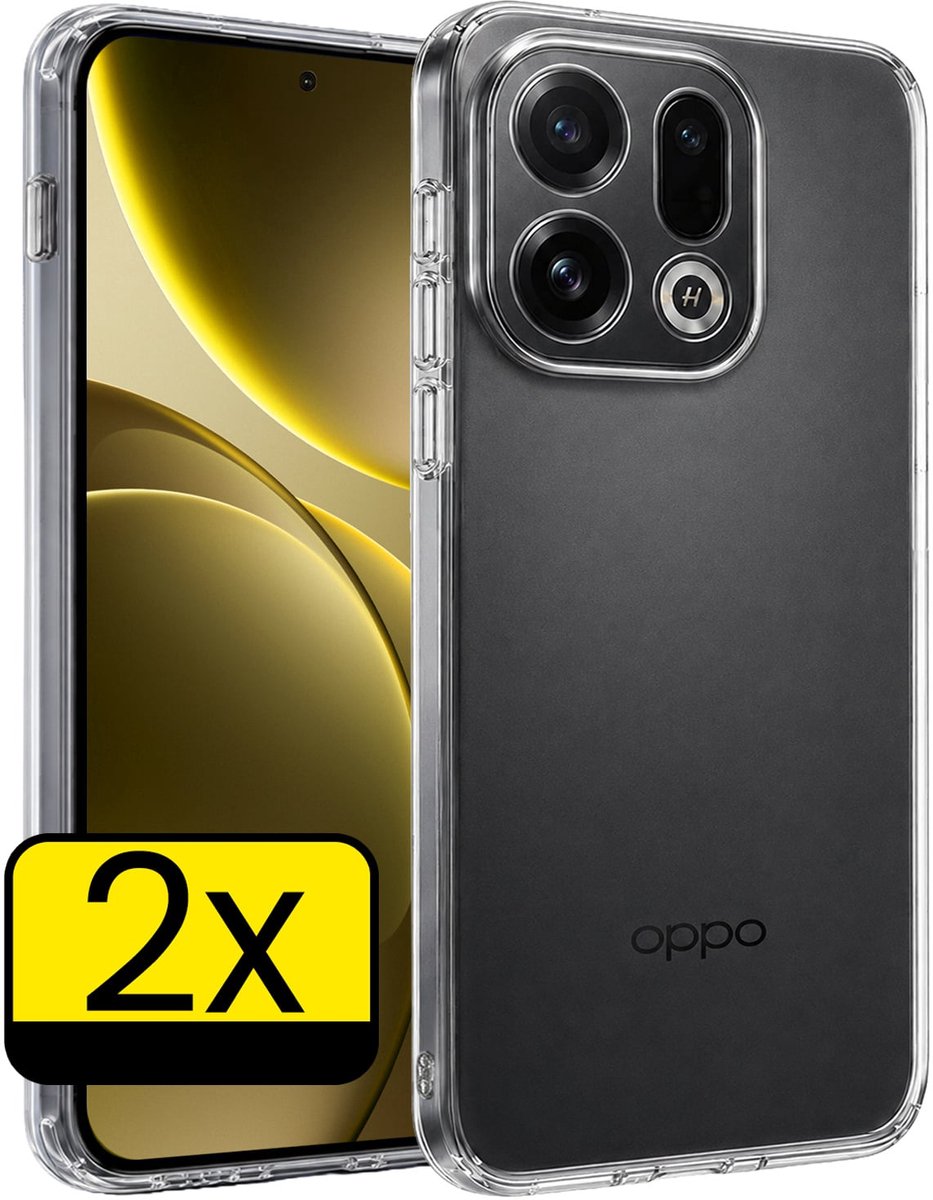Hoesje - 2 Stuks - Geschikt voor OPPO Find X9 - Sterk & Shockproof - Case Siliconen - Back Cover - Telefoon Hoes - Telefoonhoesjes - Transparant