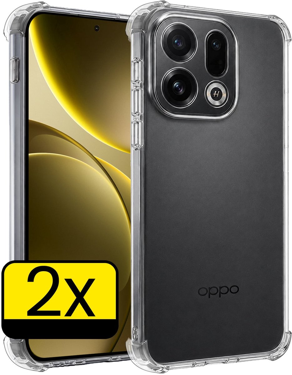 Hoesje - 2 Stuks - Geschikt voor OPPO Find X9 - Sterk & Shockproof - Siliconen Case - Back Cover - Telefoon Hoes Shock Proof - Telefoonhoesjes - Transparant