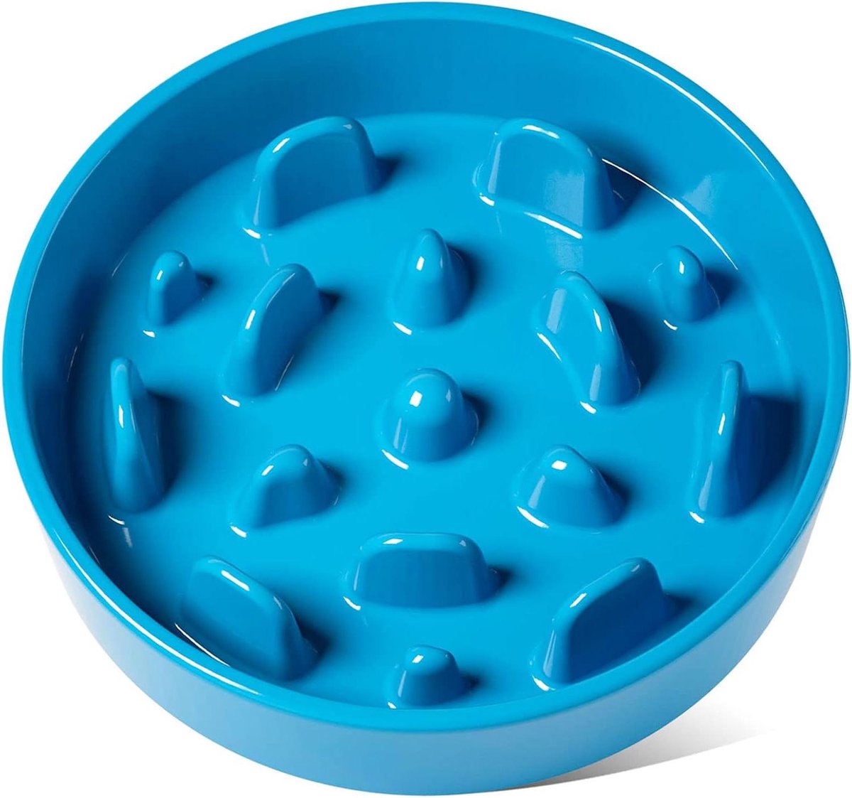 Keramische Hondenbak - Anti-schrokbak - Langzaam Eten - Antislip Design - 1200 ml - Vortex Blauw