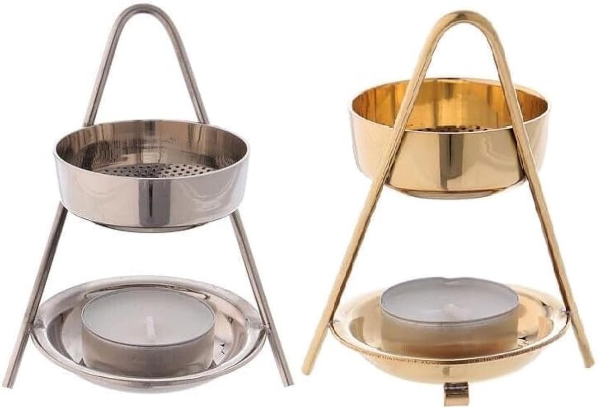 Elzusha - Set van 2 Incense Branders met 2 Theelichten