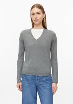 s.Oliver - female - Gebreide trui met V-hals en gerolde randen