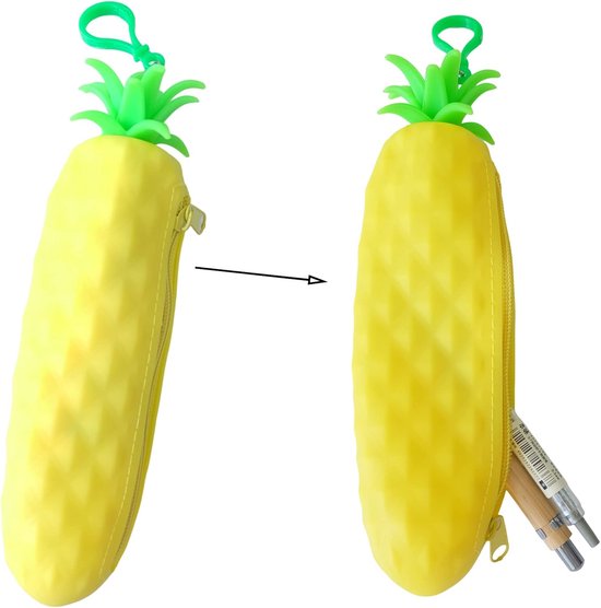 2 Stuk Fruit Vorm Potlood Case, Zachte Siliconen Potlood Case, Cartoon Siliconen Potlood Bag, Creatieve Siliconen Pen Bag, voor Kantoor Pen, Potlood — afbeelding 5