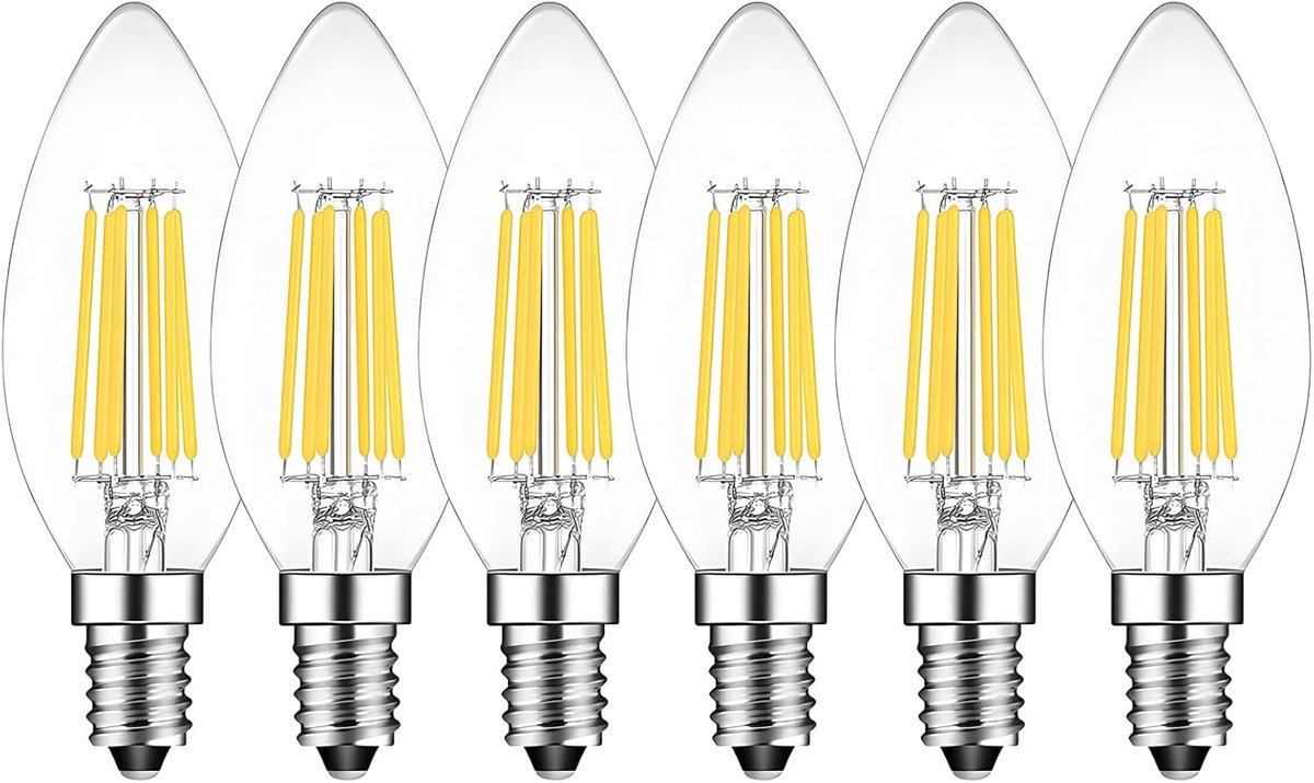Ledlamp, kaars, niet , dimbaar, gloeidraad, vervangt 60 W gloeilamp, Huamu LED-verlichting, draadlamp, glas, 360 graden stralingshoek