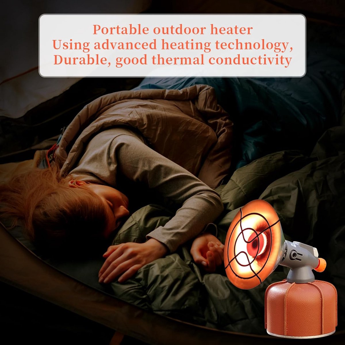 Buitenverwarmer, Campingtentverwarmer, Lichtgewicht Gasverwarmer Voor Vissen, Kamperen, Wandelen