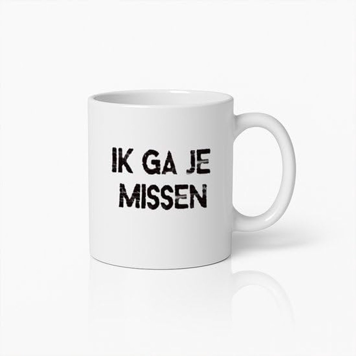 "Ik Ga Je Missen" Emotionele Quote Koffiemok – 330ml Keramische Beker, Attent Cadeau voor Afscheid en Herinneringen