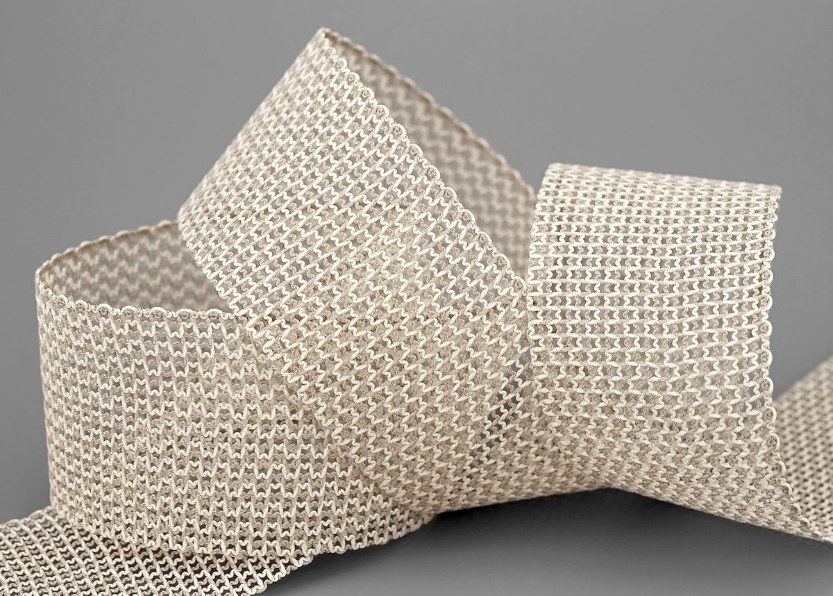 20 m x 40 mm netband, natuurlijke look, decoratief lint met vormvaste randen, linnenlook, bloemistisch lint, rasterband, cadeaulint, elegant decoreren, knutselen, landhuis