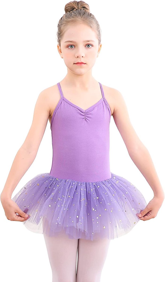 Balletkleding voor kinderen, tutu, balletjurk, meisjes, katoen, balletpak, dansbody, dansjurk met rok