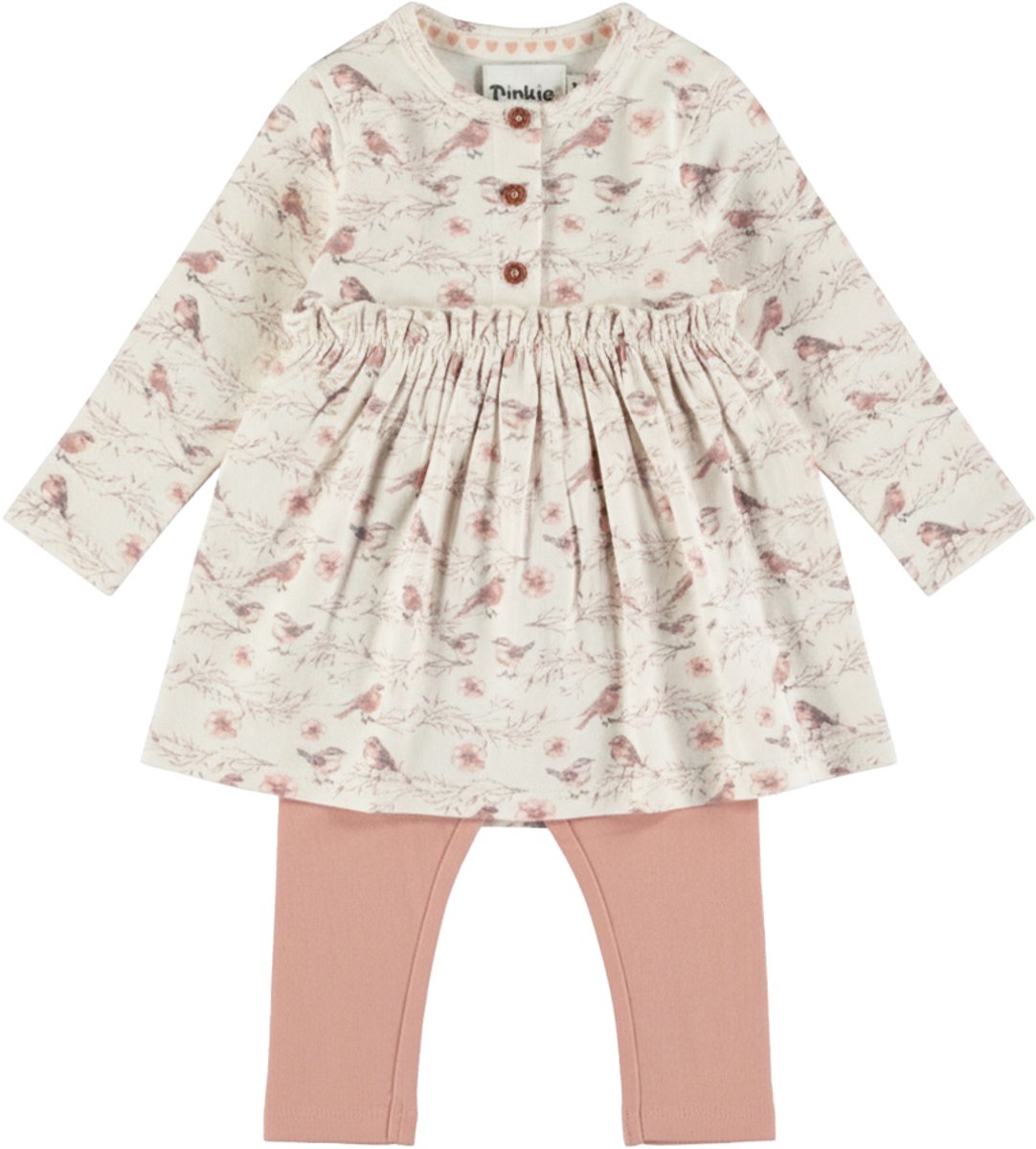 Dirkje baby kleding set: Jurk en Legging Misty rose maat 68