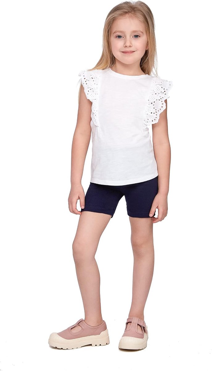 Leggings voor meisjes, 3/4 capribroek van katoen, sportbroek, dansbroek, ademend, zacht, elastisch, sport