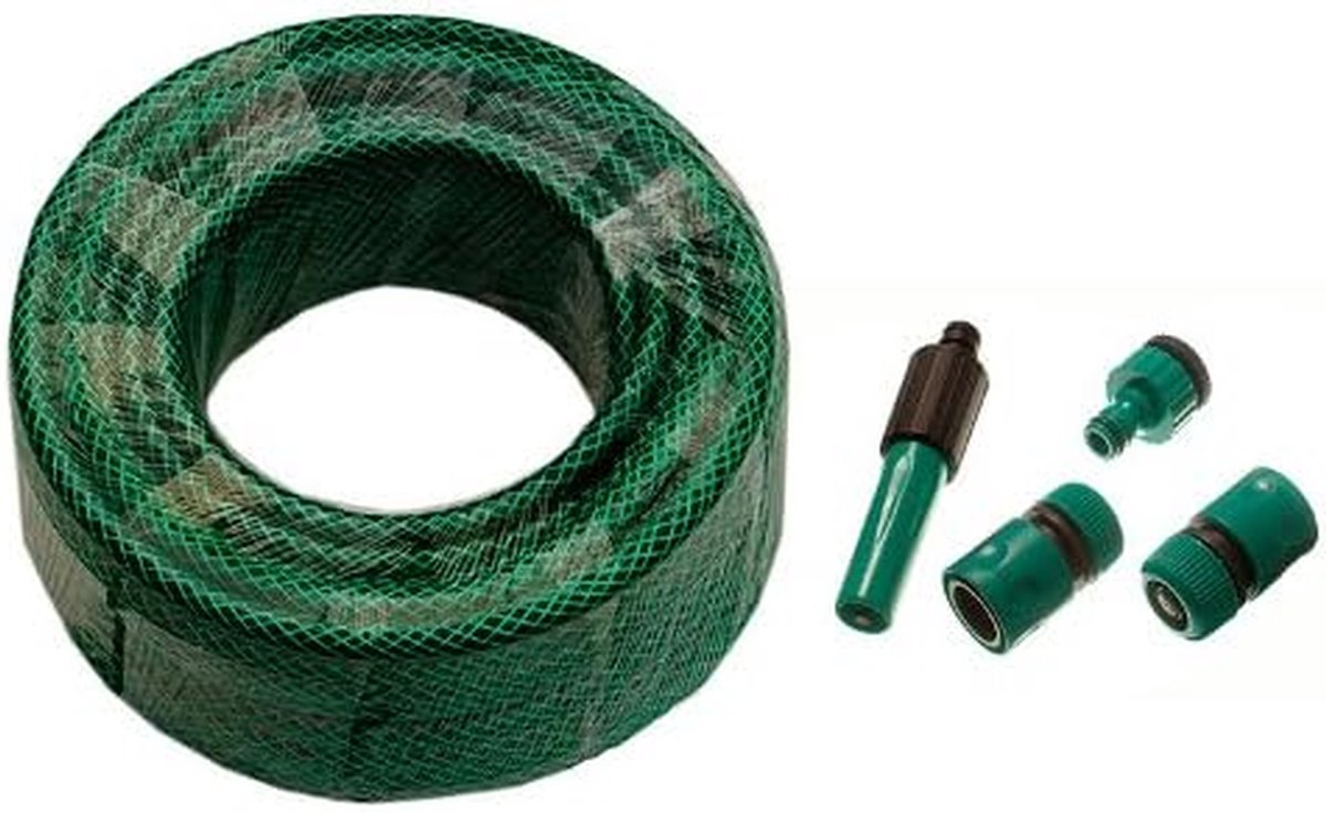 Groene Tuinslang - Bewateringspijp - Gazon Bewateren - Versterkt PVC - 50 Meter - Groen