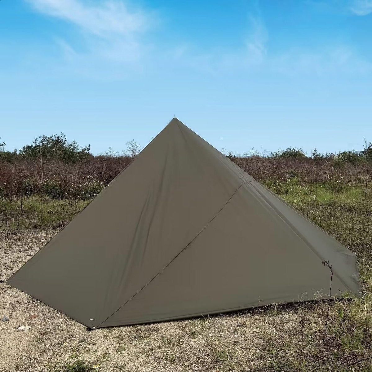 Tent Tarp Shelter Watervrij Hammock Rain Fly met 6 Ropes en 6 Pegs voor camping Hiking Backpacking (olijfgroen, 3x5m)