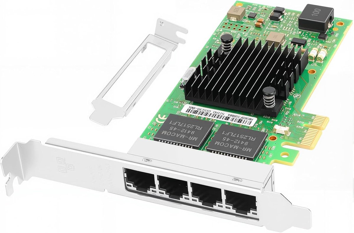 Ethernet Network Card voor Intel I350-T4 I350AM2 chipset PCIe 2.1 x1 1Gb 4-poort RJ45 LAN Card ondersteunt Windows Server/Windows/Linux/VMware/ESX