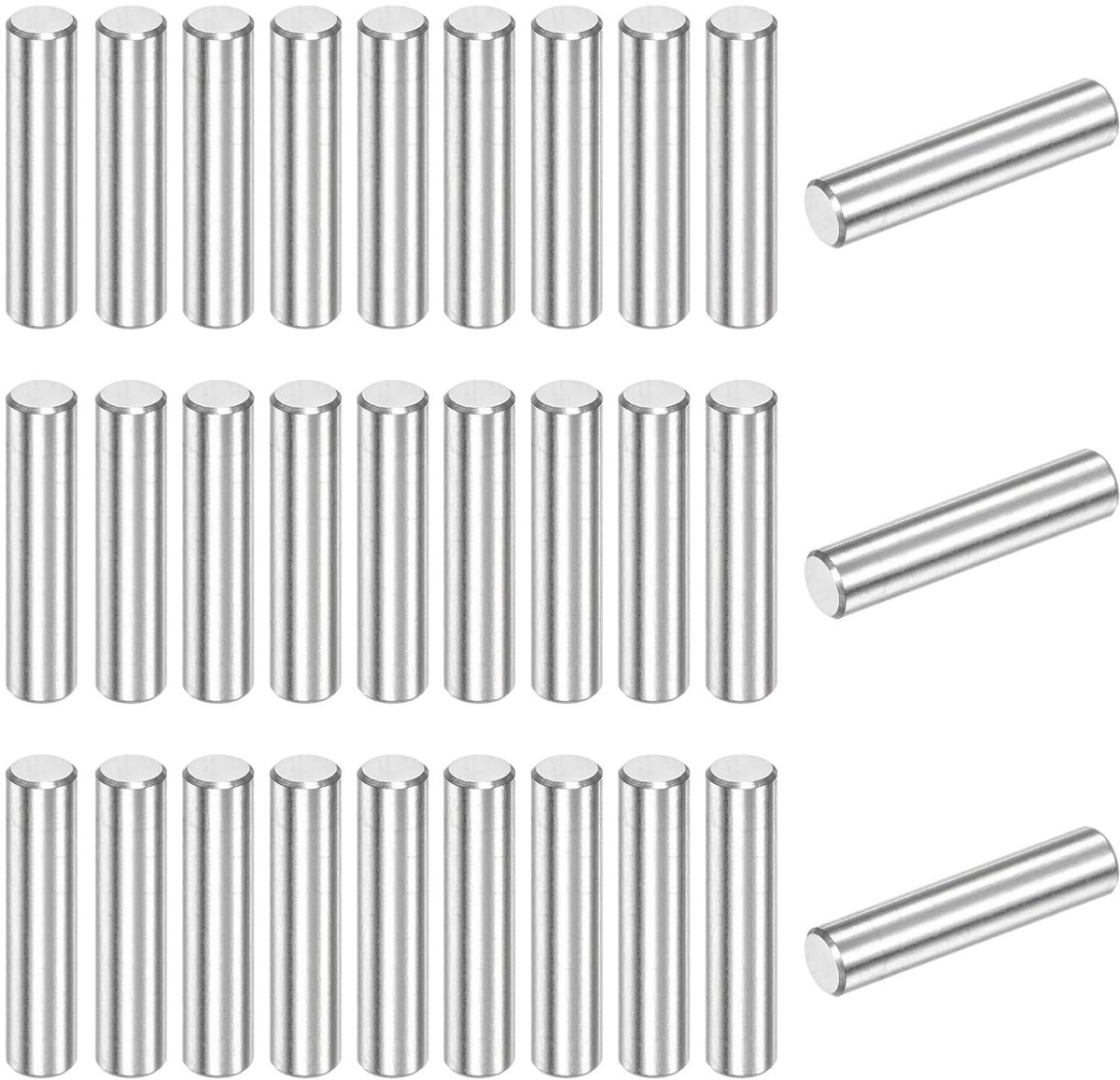 40 stuks 4 x 18 mm cilindrische bevestigingspennen van roestvrij staal 316 voor metalen apparaten/houten projecten [zilver]
