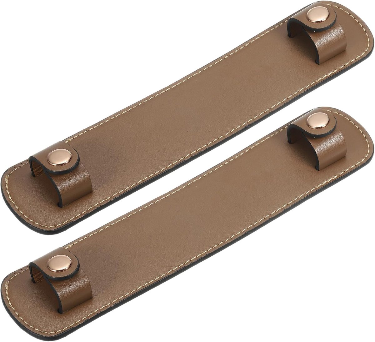 23 cm x 5 cm lederen schouderriem kussen, 2 stuks PU lederen rugzak riem kussen handtasbeschermer Afneembare kussenhoezen voor draagtassen handtas tas crossbody, donkergrijs