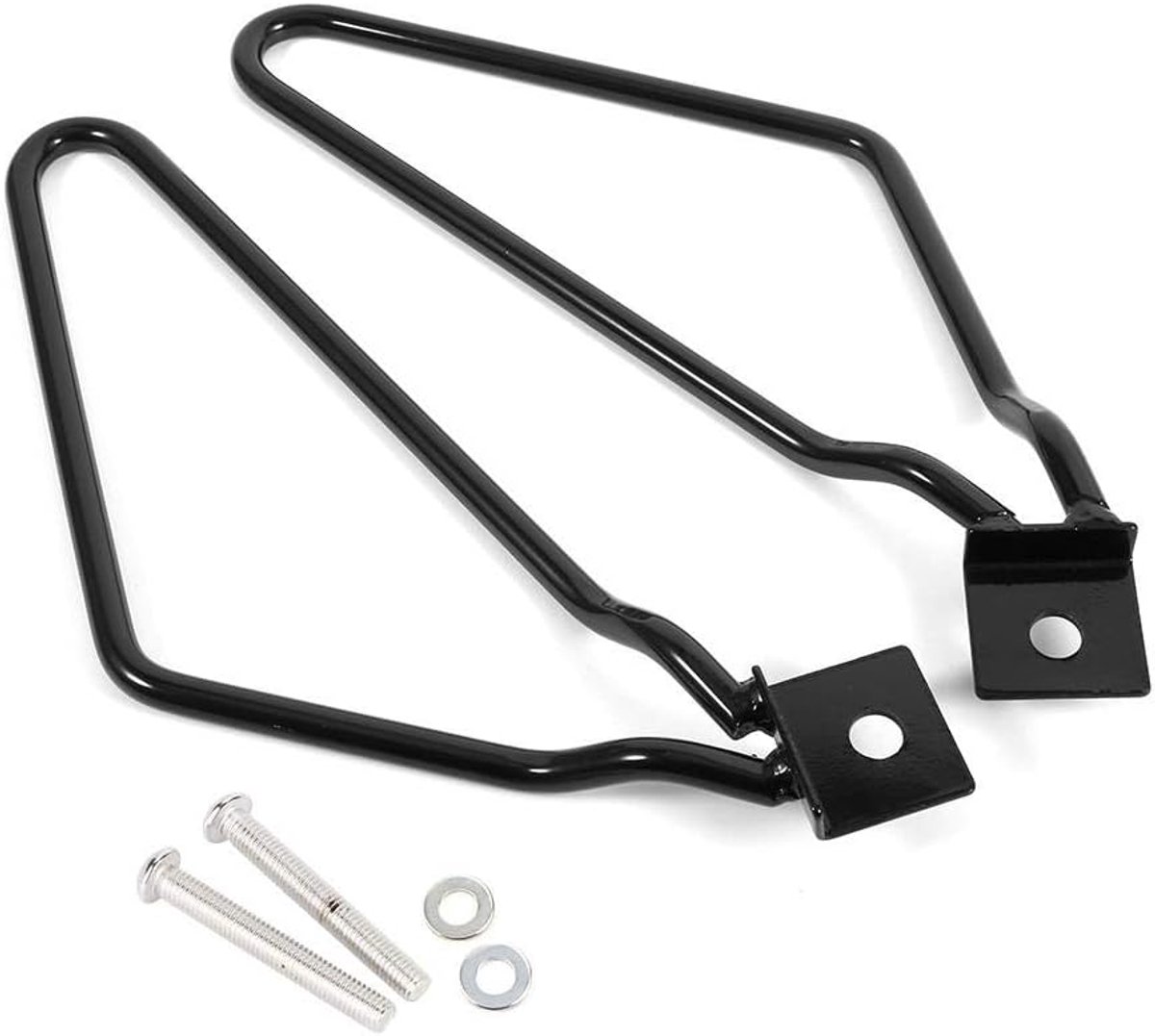 Zadeltas montagebeugels, 2x motorfiets zadeltassen montagebeugels Ondersteuning voor XL883/1200 HD1450/1584 [ijzer en verchroomd](Zwart)