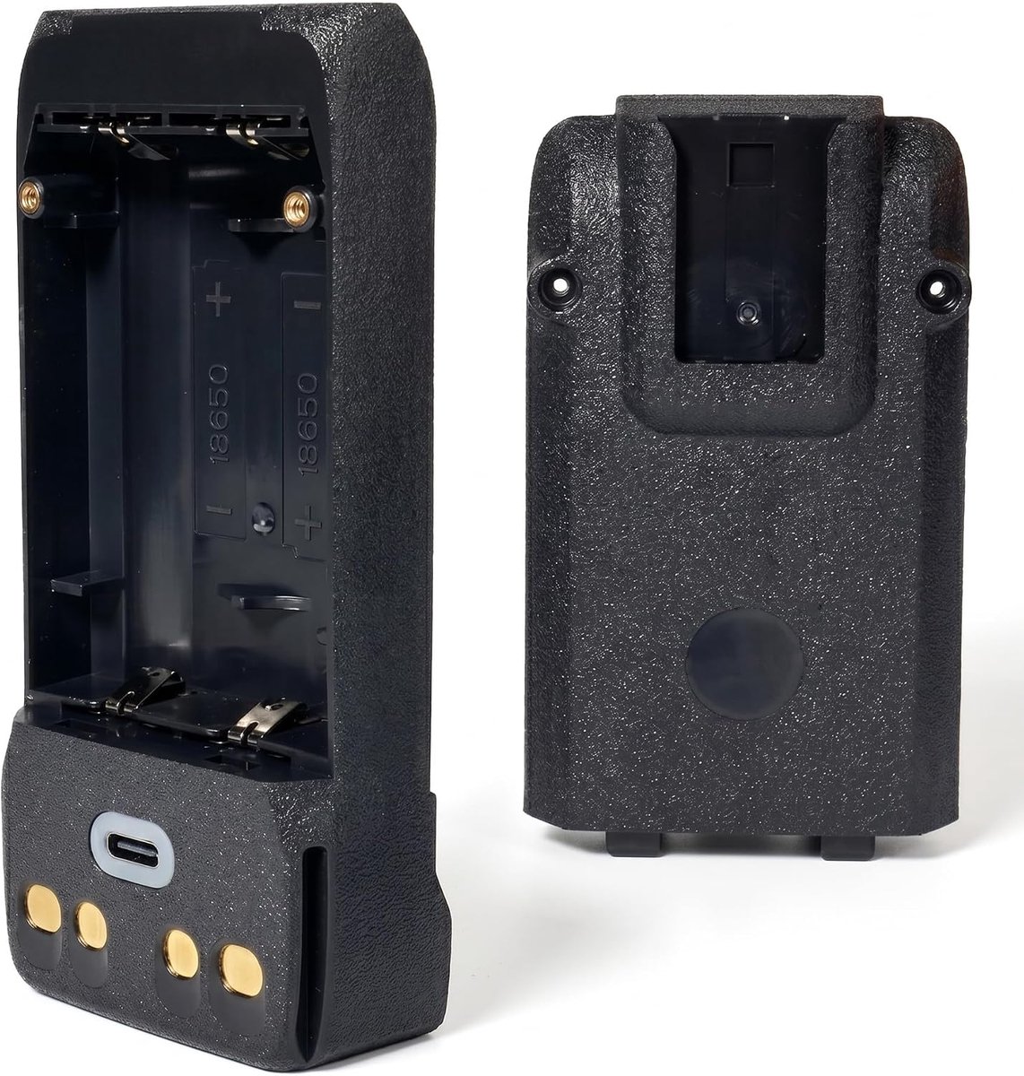 Reservebatterijbehuizing, met type C-oplaadaansluiting, compatibel met Motorola R7 en R7A-radioapparaten, compatibel met 18650-accu's, PMNN4808A (PMNN4808A-S)