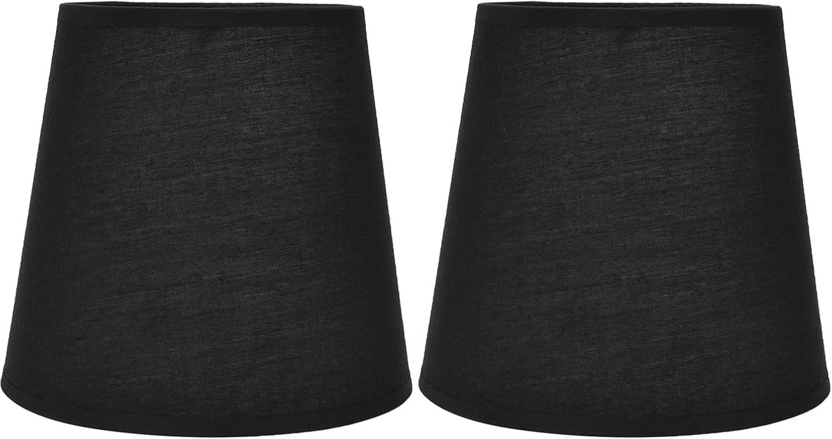 2 Stks Indoor Lampenkap Tafellampenkap Stof Licht Schaduw E14 Doek Lamp Cover Woondecoratie Voor E14 Kroonluchters Tafellampen En Vloerlampen(Zwart)
