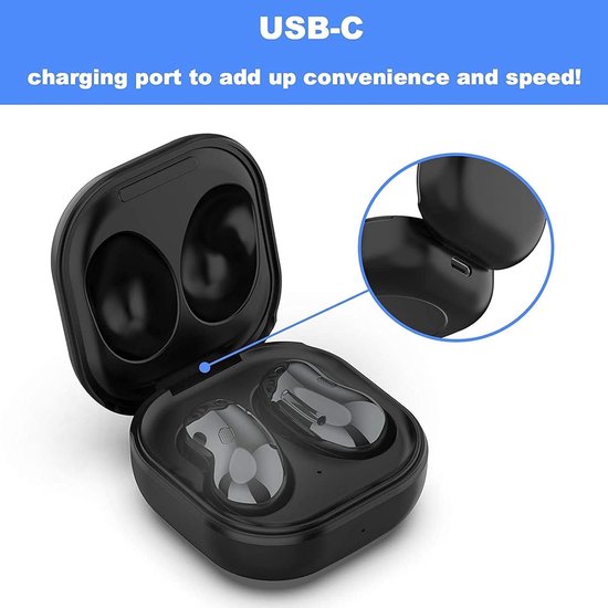 Oplaadhoes voor Buds Live, Oplaadhoes voor Buds Live SM R180 Vervangende USB-oplaadhoes Case Dock, Type C Oplaadinterface, Zwart — afbeelding 2