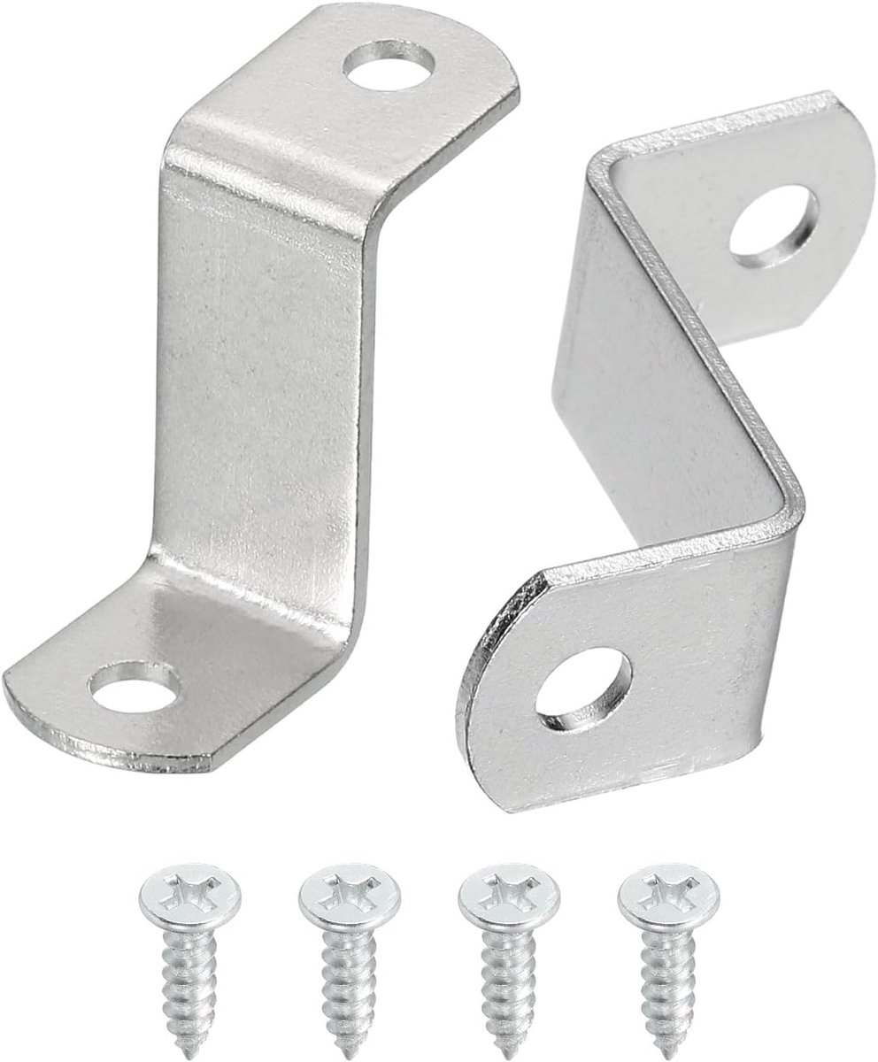 40 stuks 2,5 cm offset canvasclips, fotolijst, spiegelclips, Z-vorm, canvas schilderijmontage, clips met 2 montagegaten met schroeven, zilver
