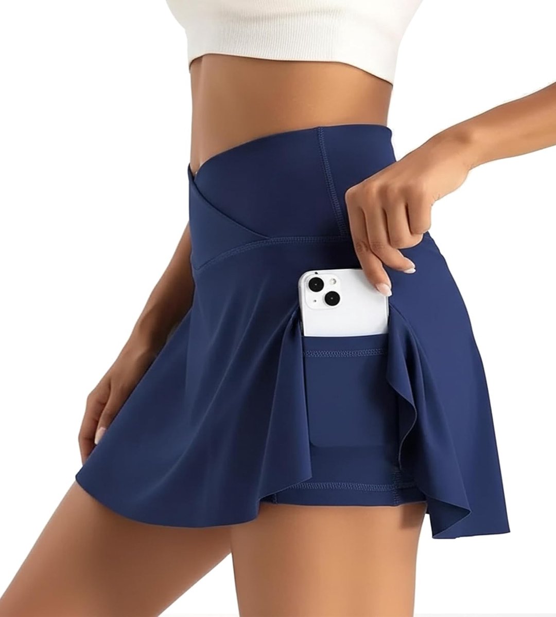 Tennisrok voor dames, crossover rok met broek, sportrok, zomer, geplisseerd, golfrok, broekrok met zakken, tennis, rok, plooirok, minirok, rok voor hardlopen, fitness, workout, fietsen