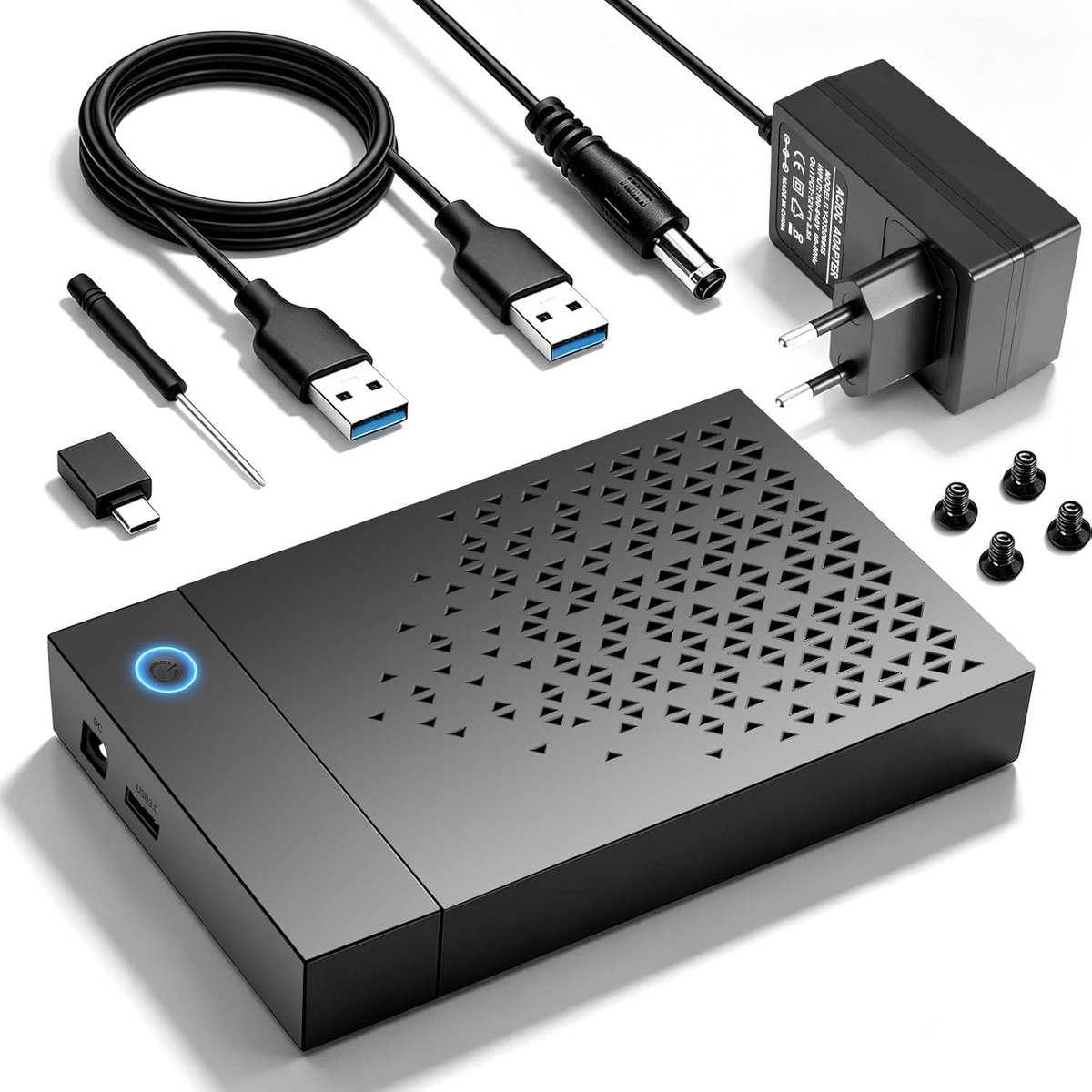 6Gbps harde schijf docking station voor 2,5"/3,5" SATA HDD & SSD, harde schijf adapter USB C/USB 3.0 SATA HDD harde schijven docking station behuizing harde schijf behuizing met 12V/2A voedingsadapter
