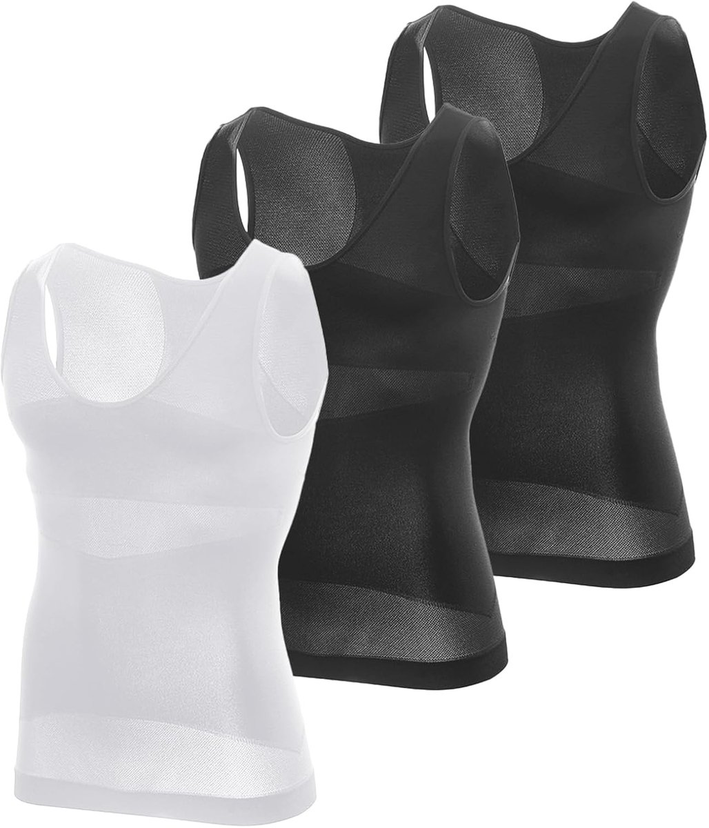 Compressie tanktop voor heren, lange mouwen, shapewear, onderhemd, sportshirt, spiershirts, fitness, workout, sneldrogend, ademend