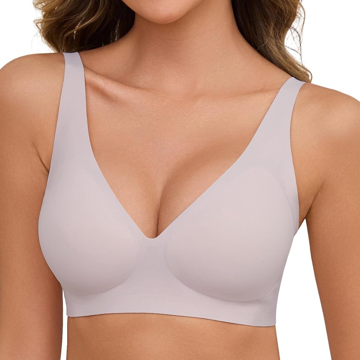 Zonder beugel voor dames, sexy V-hals, push-up beha, gevoerd, comfort naadloze beha met beha-verlenging