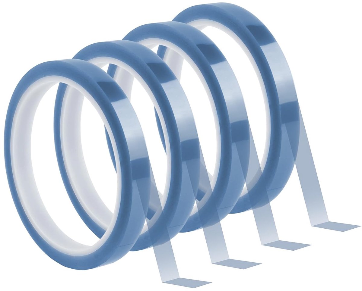 Tape voor sublimatie, 10 mm x 33 m, hittebestendige tape zonder resten, elektronische lijm zonder resten, voor doe-het-zelf projecten (blauw)