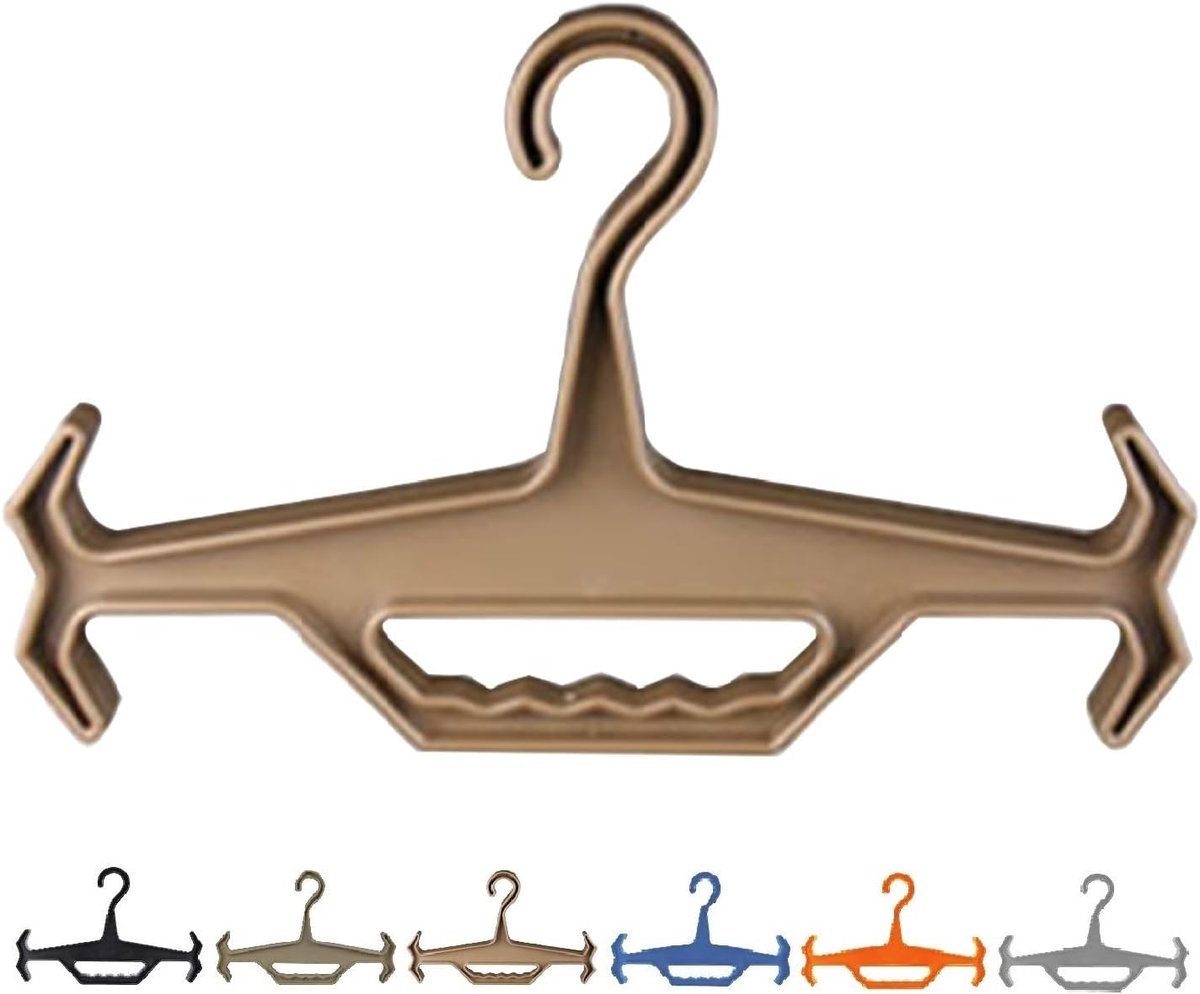 Kleerhanger, tactisch design met haak, hoog draagvermogen en ergonomische handgreep, ideaal voor buiten (kaki)