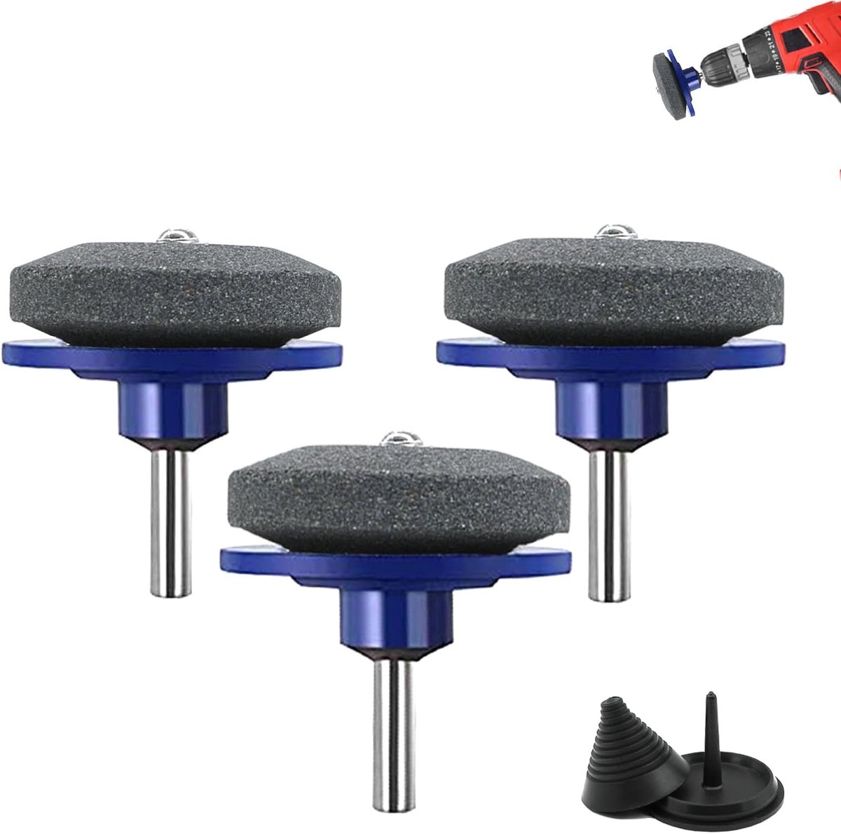 Grasmaaier, messenslijper, messenslijper, tuingereedschap, slijpstenen voor handboor (3 stuks)