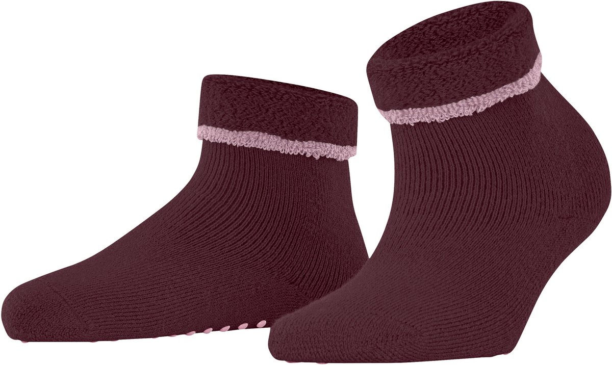 Esprit Cozy Noppen op de zool wol huissokken dames rood - maat 35-38